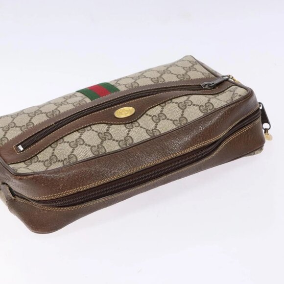 GUCCI GG Supreme Web Sherry Line Shoulder Bag PVC Beige 001 4071 5 Auth gh717 - Picture 8 of 15